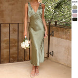 Women's New Sexy Deep V Bareback Fashion Long Skirt Hanging Dress Dress