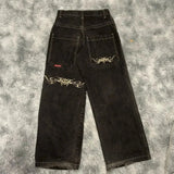 Wide-Legged Jeans Street Hip-Hop Personality Y2K Straight Casual Pants-Outfit