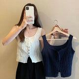 Fashion Fashion Short Strap Design Knitted Sling Vest New Niche Sleeveless