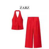 Homemade New Women's Clothing V-Necked Waist Trouser Casual