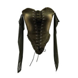 Hottie Sexy Tset Blouse Irregular Cowboy Splicing Mesh Yarn Tie With Short T-Shirt