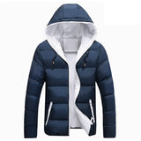 Winter Warm Hooded Parka Coat Men 2021 New Autumn Fashion Casual Slim Parka Men Thick Waterproof Zipper Coat