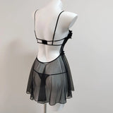 Beautiful Design Stacked Three-Dimensional Flower Broth Pyjab Mesh A Word Thin Sling Female
