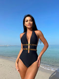 2023 New Sexy Leak Back Webbing With Conjoined Swimsuit