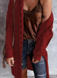 Sweater Vintage Elegant Long Cardigan Hooded Ladies Knitted Thick Sexy Cute Girl Korean Japan Harajuku Maxi