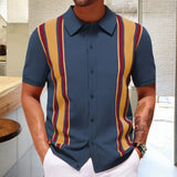 Men's New Summer Knitted Shirt Colling Commercial POLO Shirt Men's