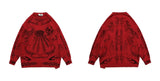 Oversized Sweater Men Women Harajuku Skull Graffiti Retro Vintage Knitted Sweater Unisex Cotton Pullover 2022 Autumn And