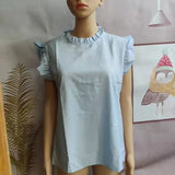 Short Sleeve Backless Lace Up Women Blouse Solid Oversize Large Size 3XL O-neck Lady Blouses Summer Loose Casual