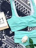 2 Piece Ruched High Waist