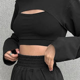 Super Short T-shirt+Camisole+Sports Shorts Woman Autumn Three-Piece Suit 2021 Casual Slim Female Sports