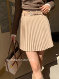 Xixi 2025 Autumn And Winter White Standard Pure Color Wool High Waist Half-Dressed Skirt A Short Skirt Female
