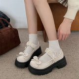 French Thick And Thick-Soled Mary Jane Shoes Women 2025 New Spring Light Bow With Skirt Single
