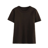 And White Foundation Shirt T-Shirt 2025 Summer Short-Sleeved Round Collared Women's