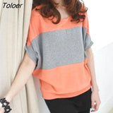 Personality Students Large Size Women's Bat Sleeves Loose Short-sleeved T-shirt Women's