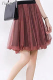 Tulle Skirt Women Summer High Waist Skirt Up Party Petticoat Fashion Casual Style New Goth