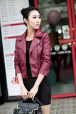 Autumn Women Black Slim Cool Lady PU Leather Jackets Sweet Female Zipper Faux Femme Outwear Coat Plus