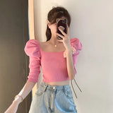 Style With Fashion Bubble In Short Sleeves Of Short Summer Collarbone Repair On The Bottom