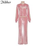 Wholesale Leisure Sports Tops Hoodie+Pants 2 Two Piece Sets For Women's Clothing Stitching Comfortable Activitywear