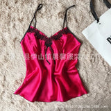 Women's Sexy Pajamas Simulation Silk Pajamas Large-Size Water-Soluble Embroidered Home Underwear Pyjamas