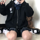 Soft Sister Student Cartoon Meal Jk Coat Zipper Koloumi Cotton Hoodie Jade Cinnamon Dog
