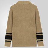Men's Dress Thicker Knitted Jersey Clip Long-Sleeved Sweater Jacket