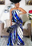 Fashion Print Off Shoulder Loose