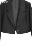 Women's Blazers Office Long Sleeve Solid Color Casual Temperament Straight Clothes Elegant Classic Chic Blazer