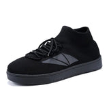 Trend Men Casual Shoes Mesh Breathable Light Unisex Sneakers Soft Comfort Wear-resisting Footwear Black All-match
