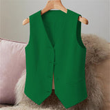Vest Women's Vest Wearing 2025 Autumn Dress New Top Without Sleeves Short Shoulder Jacket