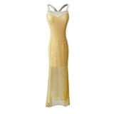 Ebay Fashionable Dress With Sexy Suspenders, Sequined Dress, Long Dress-Outfit