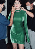 Party Turtleneck Sexy Velvet Mini