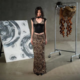 2025 Summer New Women's Personalized Hottie Leopard Print Dress Short Two Sets Of Top