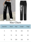 2022 Y2K Denim Cargo Pants High Waist Jeans Woman Fairy Baggy Low Rise Print Straight Trousers Women Clothing