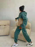 2022 Spring Women Hoodies Sweatshirt Tracksuit Fleece Cotton 2 Pieces Sets Pants