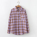 Style Plaid Shirts Women 2021 New Loose Design Blouse Lady Long Sleeve Blouses Cotton Casual Shirt Women Tops