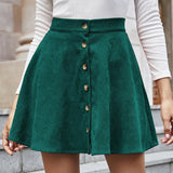 Skirt High Waisted New Autumn Winter Fashion Solid Black Elegant Ladies A Line Mini Short Clothes Skirts For Women