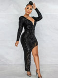 Orange Sexy Slash Neck One Sleeve Solid Mesh Beading Mini Slit Club