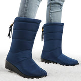 Women Boots Mid-Calf Down Boots Female Waterproof Ladies Snow Boots Girls Winter Shoes Woman Plush Insole Botas