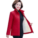 Winter Jacket Women 2021 New Solid Plus Velvet Cotton Padded Coat Plus Size 5XL Thin Short Jacket Middle-aged Female