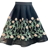 Casual Patchwork Floral Skirt For Women High Waist Colorblock Midi Skirts Female Fashion Clothing Summer 2022