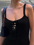 Cloth Forget French Sexy V-Neck Strap Sling Dress High Open Fork And Hip Long One-Step