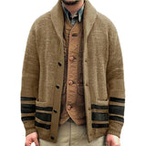 Men's Dress Thicker Knitted Jersey Clip Long-Sleeved Sweater Jacket