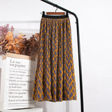 Summer Chiffon Beach Boho Maxi Women Skirt High Waist Floral Print Vintage Holiday Ruched Long Fashion Skirts