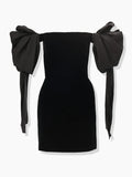 Fashion Temperament Dress Women 2025 Early Spring New Word Shoulder Solid Color Design With Short