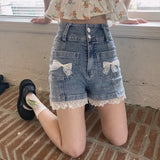 Sweet Kawaii Mini Pant Women Lace Korean Style Beach Cute Shorts Female Bow High Street Japanese Designer Lolita