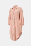 Down Drawstring Waist Midi