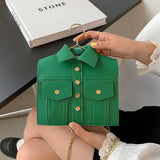 party European Brand Design Chain Crossbody Bag Jacket Coat Bags Women Clothing Shoulder Bag Messenger Bag Women Leather Handbags
