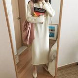 Warm Sweater Women Dress Winter Long Sweaters Knitted Dresses Long Loose Maxi Oversize Lady Dresses Bodycon Robe