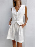 Design Cotton Suit Vest Suit Women's Summer Leisure Sleeveless Vest Shorts