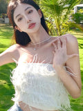 Strapless Off Shoulder Vest Tops Crop Women Summer 2022 Sexy Backless Elegant Tube Top Designer Chic Sweet Female Top